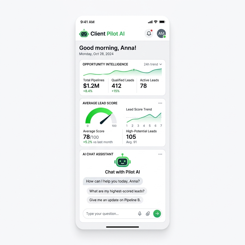 Client Pilot AI Mobile View